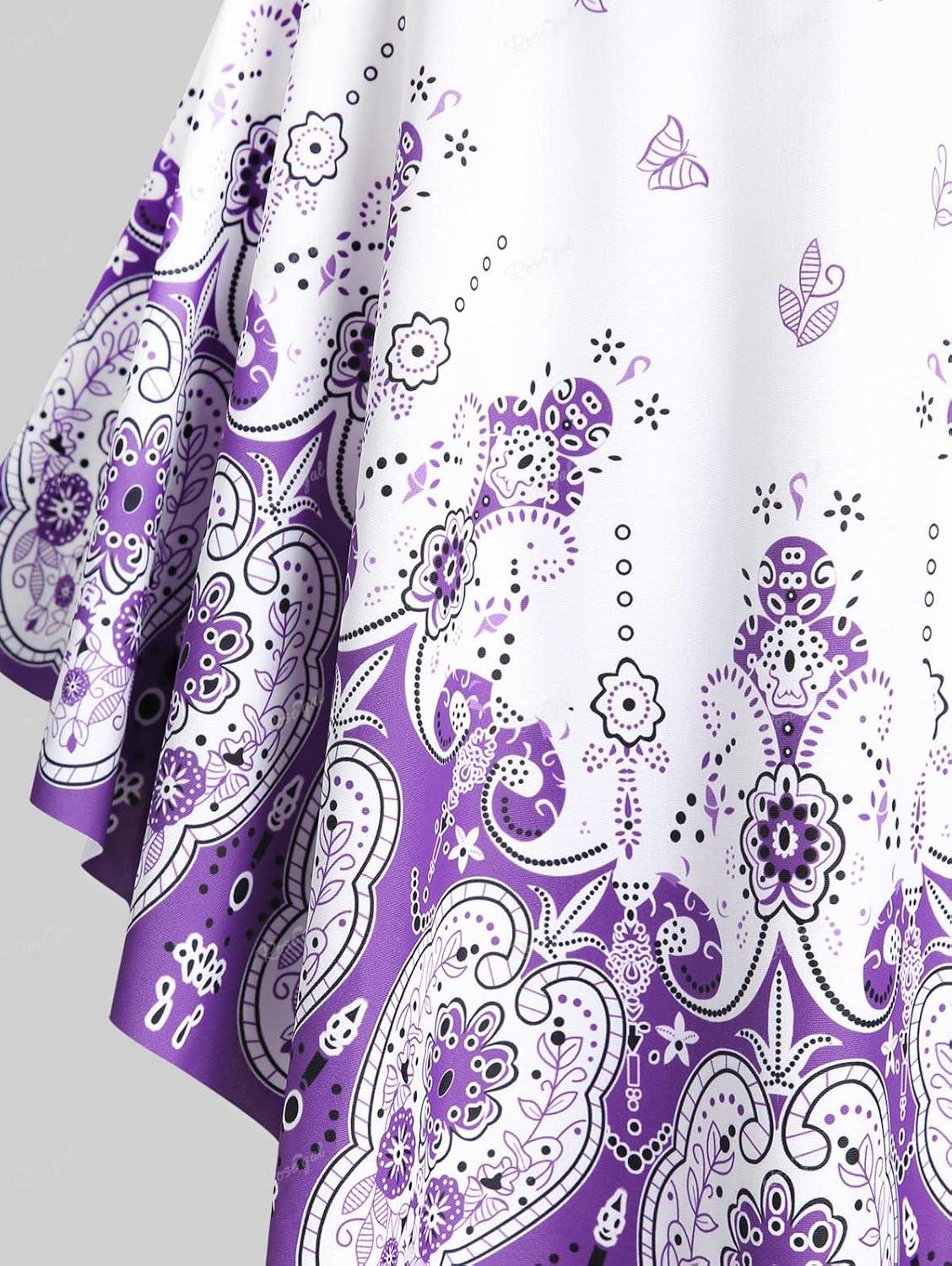 image:imageROSE GAL 3D Figure Butterfly Printed Halter Ruched Tankini SswimsuitPurple2