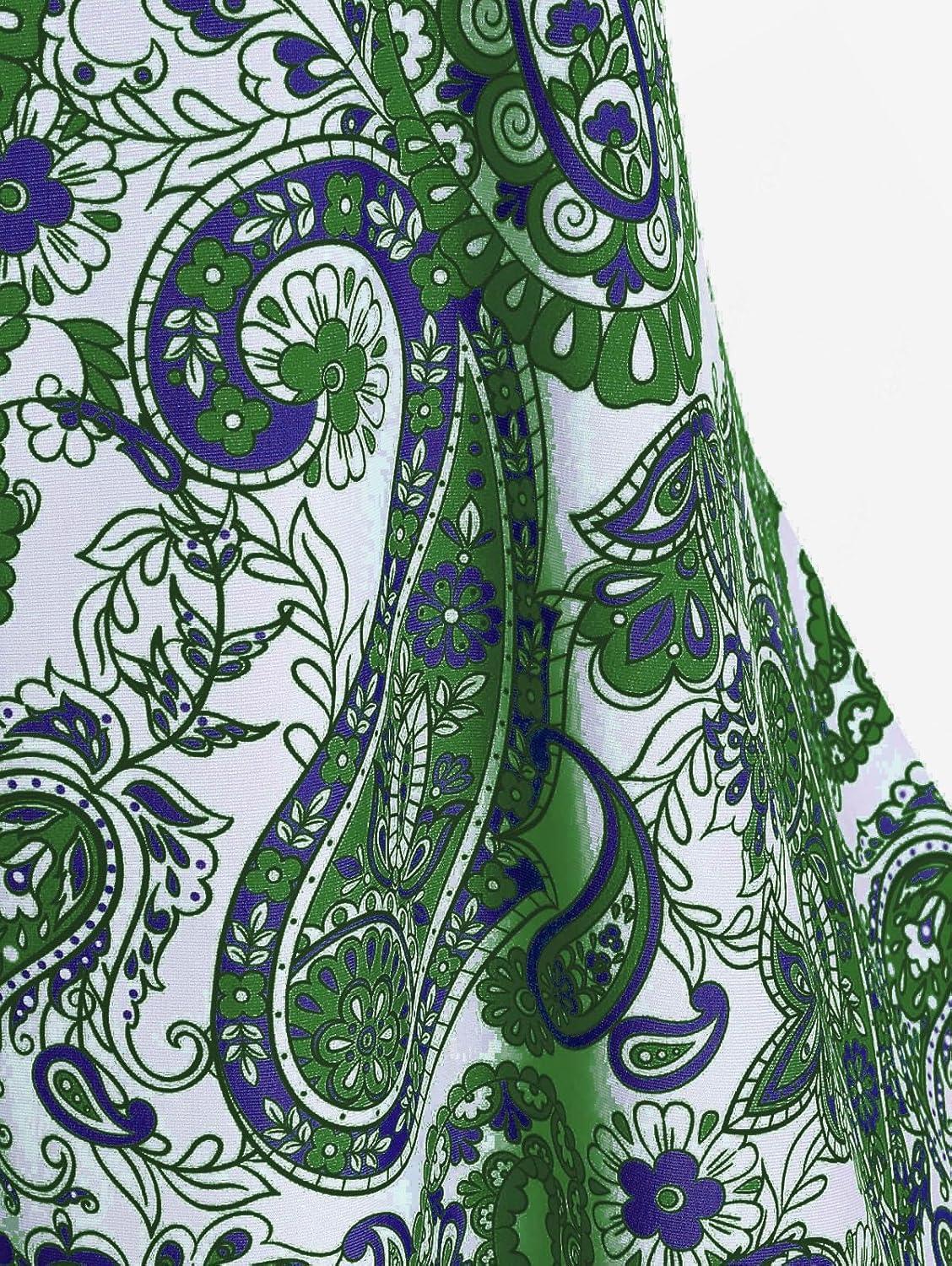 image:imageROSE GAL Rosegal Womens Plus Size Bohemian Paisley Print Tankini Swimwear with BoyshortsGreen4