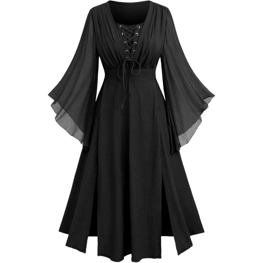 image:imageROSE GAL Rosegal Plus Size Costumes Dress for Women Medieval Fairy Dress Mesh Halloween Costumes Dress CosplayBlack1