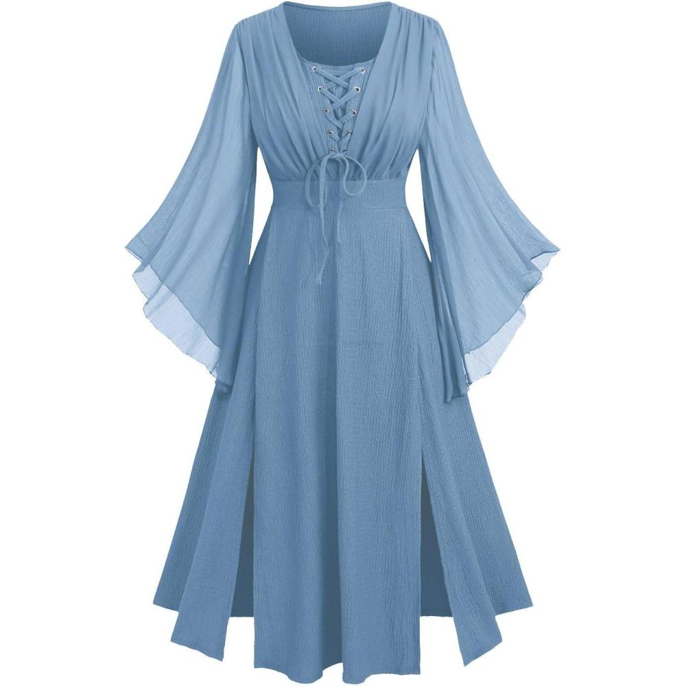 image:imageROSE GAL Rosegal Plus Size Costumes Dress for Women Medieval Fairy Dress Mesh Halloween Costumes Dress CosplayBlue1