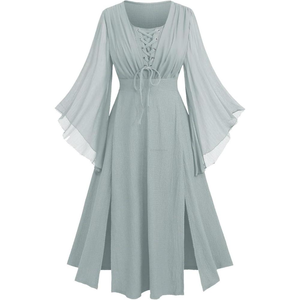 image:imageROSE GAL Rosegal Plus Size Costumes Dress for Women Medieval Fairy Dress Mesh Halloween Costumes Dress CosplayGray1