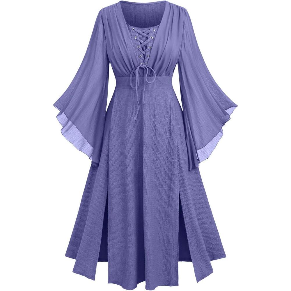 image:imageROSE GAL Rosegal Plus Size Costumes Dress for Women Medieval Fairy Dress Mesh Halloween Costumes Dress CosplayPurple2