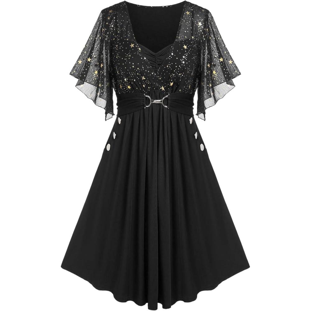 image:imageROSE GAL Women Plus Size Cocktail Party Sparkly Bridesmaid Wedding Guest Semi Formal DressBlack2
