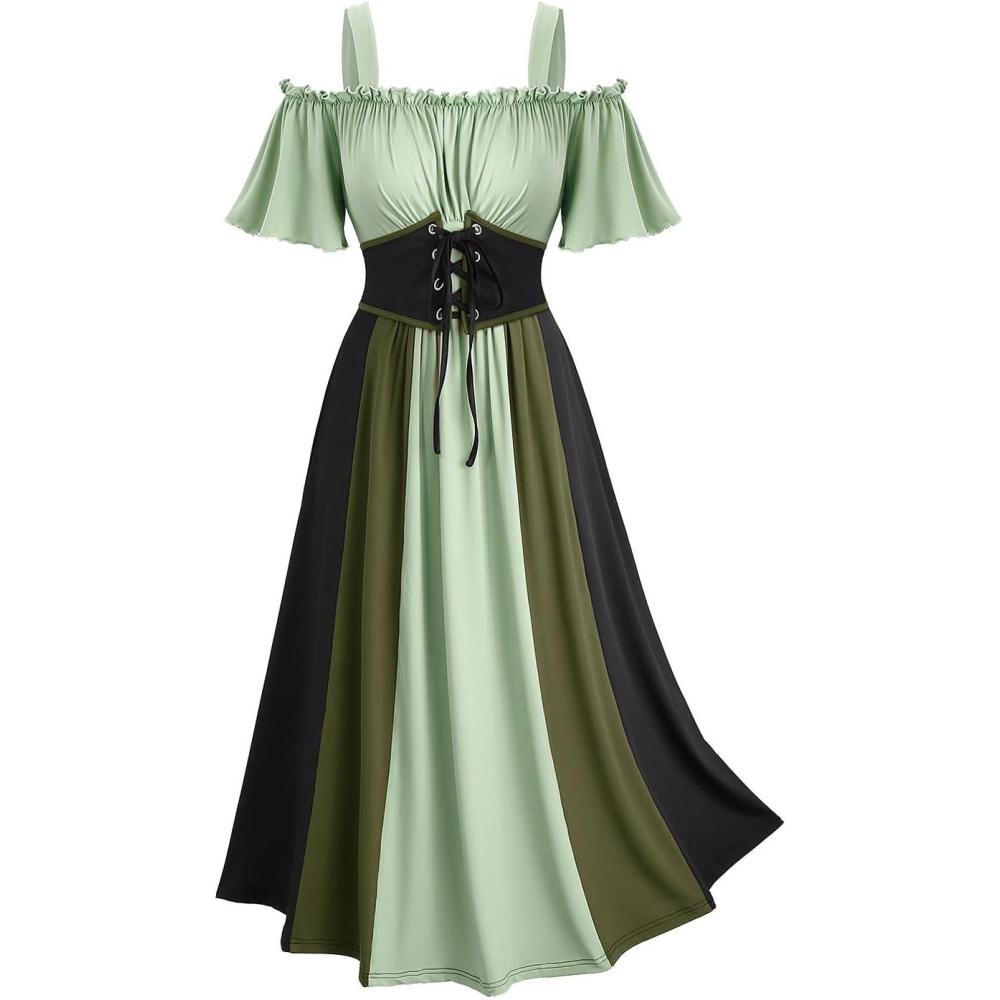 image:imageROSE GAL Women Plus Size Medieval Renaissance Costume DressGreen1