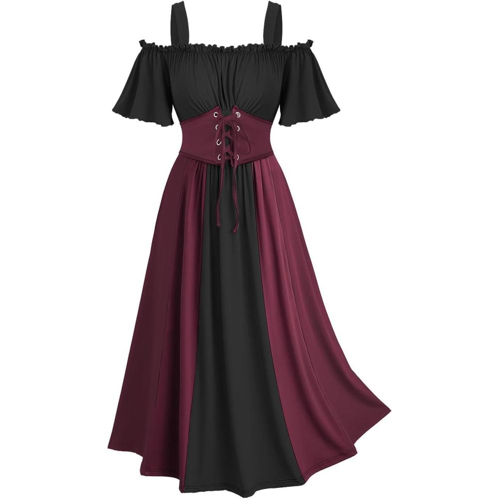 image:imageROSE GAL Women Plus Size Medieval Renaissance Costume DressRed1