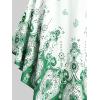 ROSE GAL 3D Figure Butterfly Printed Halter Ruched Tankini Sswimsuit(Green)