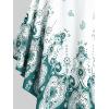 ROSE GAL 3D Figure Butterfly Printed Halter Ruched Tankini Sswimsuit(Green_2)
