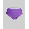 ROSE GAL 3D Figure Butterfly Printed Halter Ruched Tankini Sswimsuit(Purple-2)