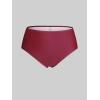 ROSE GAL 3D Figure Butterfly Printed Halter Ruched Tankini Sswimsuit(Wine Red)