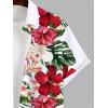 ROSE GAL Matchable Couples Hawaiian Men Shirt and Women Vintage V-Neck Split Dress(Men/White)