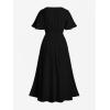 ROSE GAL Matchable Couples Hawaiian Men Shirt and Women Vintage V-Neck Split Dress(Women/Black)