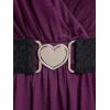 ROSE GAL Plus Size Chain Panel Belted Butterfly Sleeve Surplice Top(Concord_01)