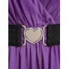 ROSE GAL Plus Size Chain Panel Belted Butterfly Sleeve Surplice Top(Purple)