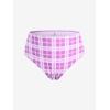 ROSE GAL Plus Size Ruffles Flounce Padded Plaid Three Piece Skirt Tankini Swimsuit(Pink)