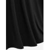 ROSE GAL Rosegal Plus Size Costumes Dress for Women Medieval Bell Sleeves Lace-up Midi Dress Halloween Dress(Black_1)