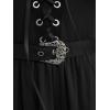 ROSE GAL Rosegal Plus Size Costumes Dress for Women Medieval Bell Sleeves Lace-up Midi Dress Halloween Dress(Black_1)