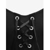 ROSE GAL Rosegal Plus Size Costumes Dress for Women Medieval Bell Sleeves Lace-up Midi Dress Halloween Dress(Black_1)