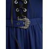 ROSE GAL Rosegal Plus Size Costumes Dress for Women Medieval Bell Sleeves Lace-up Midi Dress Halloween Dress(Blue_1)