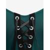 ROSE GAL Rosegal Plus Size Costumes Dress for Women Medieval Bell Sleeves Lace-up Midi Dress Halloween Dress(Green_1)
