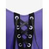 ROSE GAL Rosegal Plus Size Costumes Dress for Women Medieval Bell Sleeves Lace-up Midi Dress Halloween Dress(Purple_2)