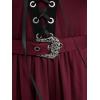 ROSE GAL Rosegal Plus Size Costumes Dress for Women Medieval Bell Sleeves Lace-up Midi Dress Halloween Dress(Red_1)