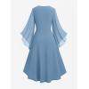 ROSE GAL Rosegal Plus Size Costumes Dress for Women Medieval Fairy Dress Mesh Halloween Costumes Dress Cosplay(Blue_1)