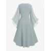 ROSE GAL Rosegal Plus Size Costumes Dress for Women Medieval Fairy Dress Mesh Halloween Costumes Dress Cosplay(Gray_1)