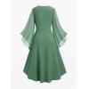ROSE GAL Rosegal Plus Size Costumes Dress for Women Medieval Fairy Dress Mesh Halloween Costumes Dress Cosplay(Green_2)