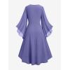 ROSE GAL Rosegal Plus Size Costumes Dress for Women Medieval Fairy Dress Mesh Halloween Costumes Dress Cosplay(Purple_2)