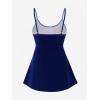ROSE GAL Rosegal Plus Size Women Gothic Tummy Control Tankini Swimsuit Skull Glitter Print Boyleg Padded Tankini Swimwear(Blue_3)