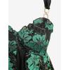 ROSE GAL Rosegal Women Plus Size Elegant Summer Babydoll Tank Top Floral Lace Overlay Peplum Hem Surplice Tank Top(Green_2)