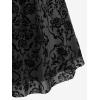 ROSE GAL Rosegal Women Plus Size Gothic Dress Layered Ruched Mesh Backless Dress(Black_1)