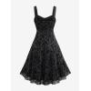 ROSE GAL Rosegal Women Plus Size Gothic Dress Layered Ruched Mesh Backless Dress(Black_1)