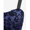 ROSE GAL Rosegal Women Plus Size Gothic Dress Layered Ruched Mesh Backless Dress(Blue_1)