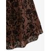 ROSE GAL Rosegal Women Plus Size Gothic Dress Layered Ruched Mesh Backless Dress(Coffee_1)