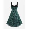 ROSE GAL Rosegal Women Plus Size Gothic Dress Layered Ruched Mesh Backless Dress(Green_1)