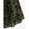 ROSE GAL Rosegal Women Plus Size Gothic Dress Layered Ruched Mesh Backless Dress(Green_2)