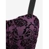 ROSE GAL Rosegal Women Plus Size Gothic Dress Layered Ruched Mesh Backless Dress(Purple_1)