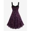 ROSE GAL Rosegal Women Plus Size Gothic Dress Layered Ruched Mesh Backless Dress(Purple_1)