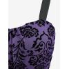 ROSE GAL Rosegal Women Plus Size Gothic Dress Layered Ruched Mesh Backless Dress(Purple_2)