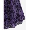 ROSE GAL Rosegal Women Plus Size Gothic Dress Layered Ruched Mesh Backless Dress(Purple_2)