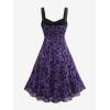 ROSE GAL Rosegal Women Plus Size Gothic Dress Layered Ruched Mesh Backless Dress(Purple_2)