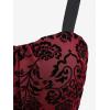 ROSE GAL Rosegal Women Plus Size Gothic Dress Layered Ruched Mesh Backless Dress(Red_1)