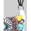 ROSE GAL Rosegal Women Plus Size Modest Tankini Swimsuit Feather Strappy Crisscross Swimwear(Black_1)
