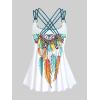 ROSE GAL Rosegal Women Plus Size Modest Tankini Swimsuit Feather Strappy Crisscross Swimwear(Green_1)