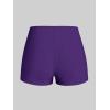 ROSE GAL Rosegal Women Plus Size Modest Tankini Swimsuit Feather Strappy Crisscross Swimwear(Purple_1)