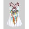 ROSE GAL Rosegal Women Plus Size Modest Tankini Swimsuit Feather Strappy Crisscross Swimwear(Red_1)