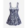 ROSE GAL Rosegal Womens Plus Size Bohemian Paisley Print Tankini Swimwear with Boyshorts(Blue_2)