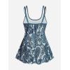 ROSE GAL Rosegal Womens Plus Size Bohemian Paisley Print Tankini Swimwear with Boyshorts(Green_2)