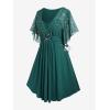 ROSE GAL Women Plus Size Cocktail Party Sparkly Bridesmaid Wedding Guest Semi Formal Dress(Green)